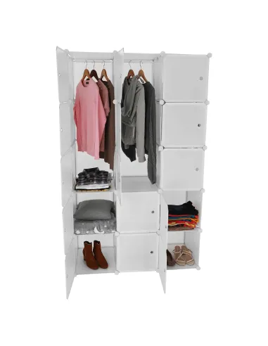 Dulap modular ZALVO, dormitor/hol/birou, 111x46x185 cm, metal și plastic | MobilaOK