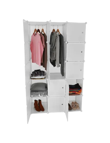 Dulap modular ZALVO, dormitor/hol/birou, 111x46x185 cm, metal și plastic | MobilaOK