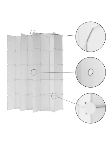 Dulap modular ZALVO, dormitor/hol/birou, 111x46x185 cm, metal și plastic | MobilaOK