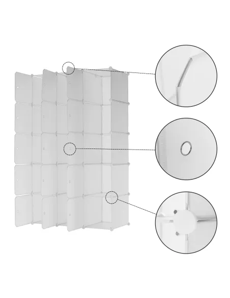 Dulap modular ZALVO, dormitor/hol/birou, 111x46x185 cm, metal și plastic | MobilaOK
