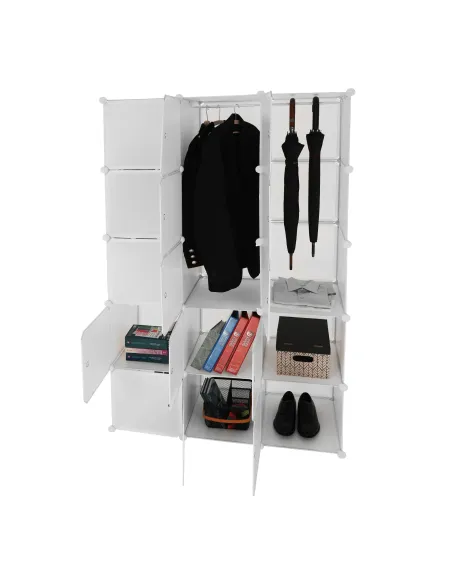 Dulap modular ZALVO, dormitor/hol/birou, 111x46x185 cm, metal și plastic | MobilaOK