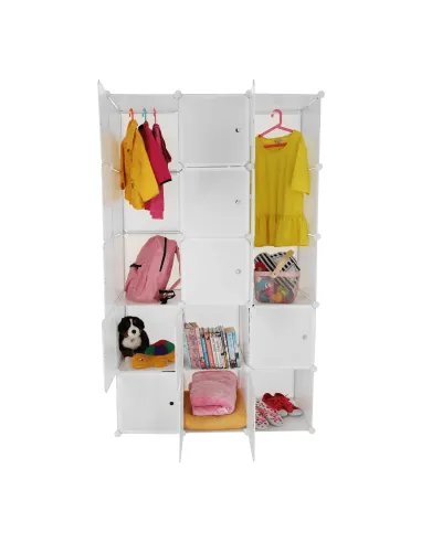 Dulap modular ZALVO, dormitor/hol/birou, 111x46x185 cm, metal și plastic | MobilaOK