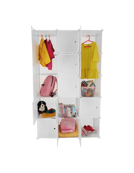Dulap modular ZALVO, dormitor/hol/birou, 111x46x185 cm, metal și plastic | MobilaOK