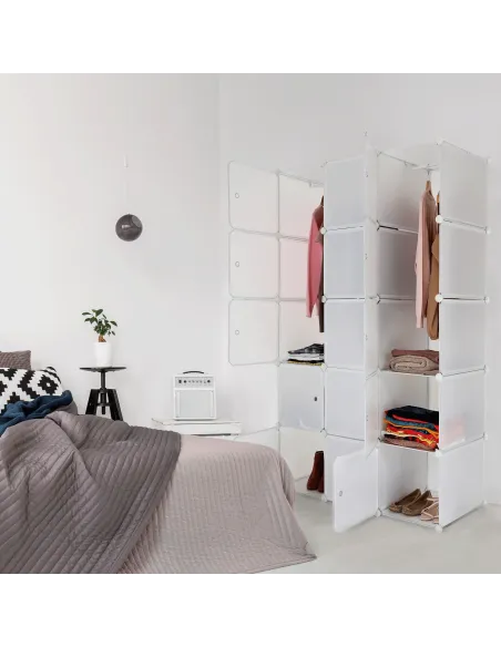 Dulap modular ZALVO, dormitor/hol/birou, 111x46x185 cm, metal și plastic | MobilaOK