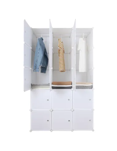 Dulap modular ZALVO, dormitor/hol/birou, 111x46x185 cm, metal și plastic | MobilaOK