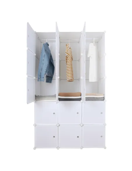 Dulap modular ZALVO, dormitor/hol/birou, 111x46x185 cm, metal și plastic | MobilaOK