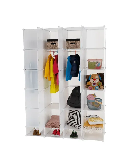 Dulap ZAFOD, modular, hol/dormitor, 148x46x202 cm, metal și plastic | MobilaOK