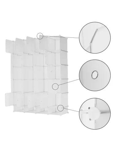 Dulap ZAFOD, modular, hol/dormitor, 148x46x202 cm, metal și plastic | MobilaOK