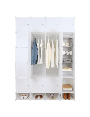 Dulap ZAFOD, modular, hol/dormitor, 148x46x202 cm, metal și plastic | MobilaOK