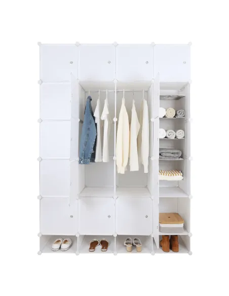 Dulap ZAFOD, modular, hol/dormitor, 148x46x202 cm, metal și plastic | MobilaOK
