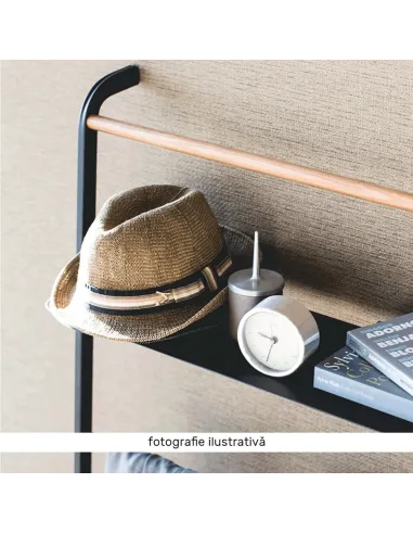 Cuier scară, BUBY, dormitor/hol, 40x26.5x160 cm, Metal, negru/metalic | MobilaOK