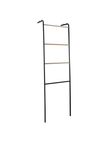 Cuier scară, BUBY, dormitor/hol, 40x26.5x160 cm, Metal, negru/metalic | MobilaOK