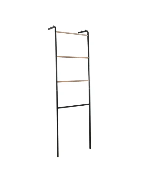 Cuier scară, BUBY, dormitor/hol, 40x26.5x160 cm, Metal, negru/metalic | MobilaOK