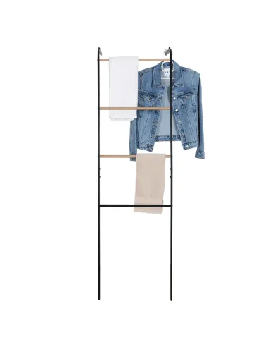 Cuier scară, BUBY, dormitor/hol, 40x26.5x160 cm, Metal, negru/metalic | MobilaOK