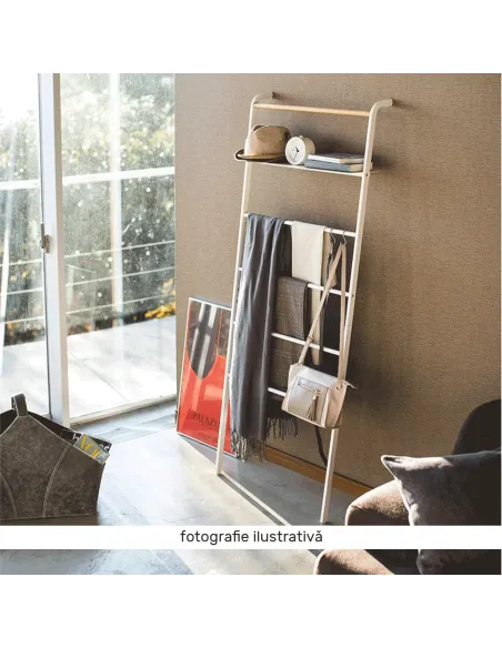 Cuier BUNY, hol/dormitor, 44.5x27.5x161 cm, Metal, alb | MobilaOK
