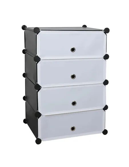 Organizator Pantofi PORET, hol/dulap, 49x37x76 cm, metal/plastic, negru/alb | MobilaOK