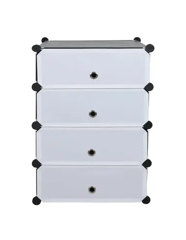 Organizator Pantofi PORET, hol/dulap, 49x37x76 cm, metal/plastic, negru/alb | MobilaOK