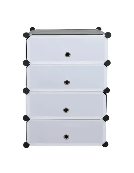 Organizator Pantofi PORET, hol/dulap, 49x37x76 cm, metal/plastic, negru/alb | MobilaOK