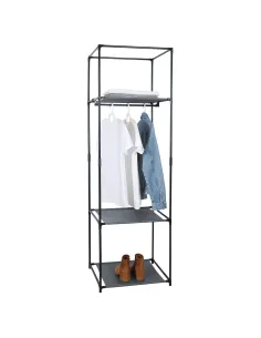 Dulap ALBUS, dormitor/hol, 50x44x161 cm, metal/ţesătură, negru | MobilaOK