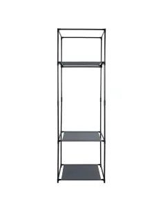 Dulap ALBUS, dormitor/hol, 50x44x161 cm, metal/ţesătură, negru | MobilaOK 2
