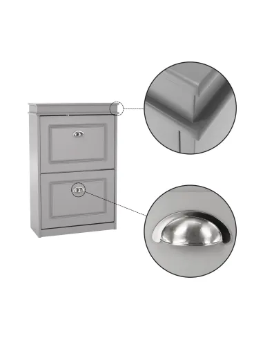 Pantofar SEBER TYP 1, hol/dressing, 53.5x82.5x24 cm, PAL/MDF, gri | MobilaOK