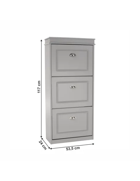 Pantofar, SEBER TYP 2, hol/dormitor, 53.5x117x24 cm, PAL/MDF, gri | MobilaOK