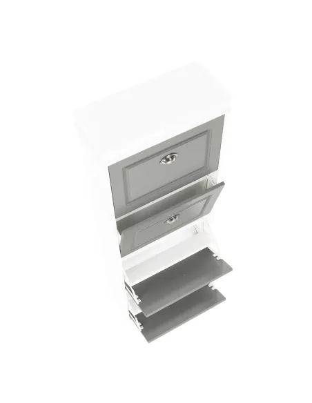 Pantofar SEBER TYP 3, hol/dormitor, 53.5x152x24 cm, PAL/MDF, alb/gri | MobilaOK