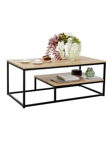 Măsuță de cafea LARON living 110x60x45 cm MDF și metal | MobilaOK