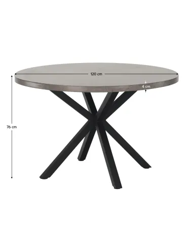 Masă dining MEDOR, rotundă 120 cm, MDF și metal | MobilaOK