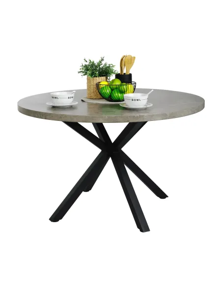 Masă dining MEDOR, rotundă 120 cm, MDF și metal | MobilaOK
