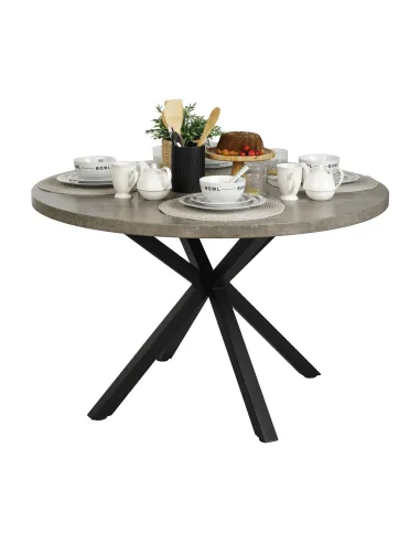 Masă dining MEDOR, rotundă 120 cm, MDF și metal | MobilaOK