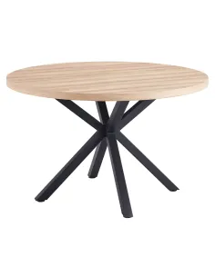 Masă de sufragerie MEDOR, living, diametru 120 cm, MDF și metal | MobilaOK