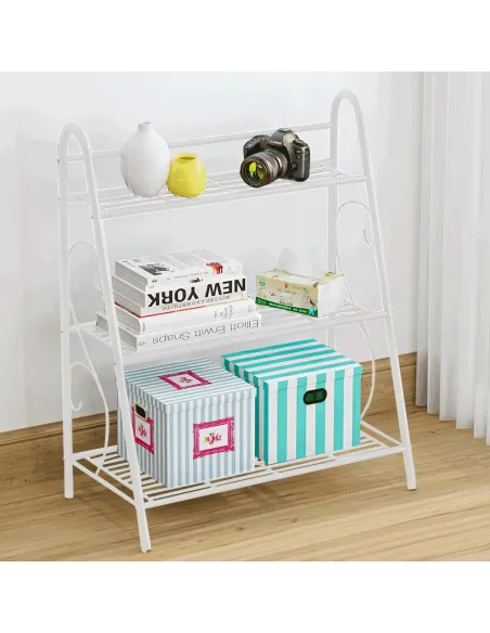 Raft, VERUMA, living/dormitor/birou, 63.5x31.5x72 cm, Metal, Alb | MobilaOK