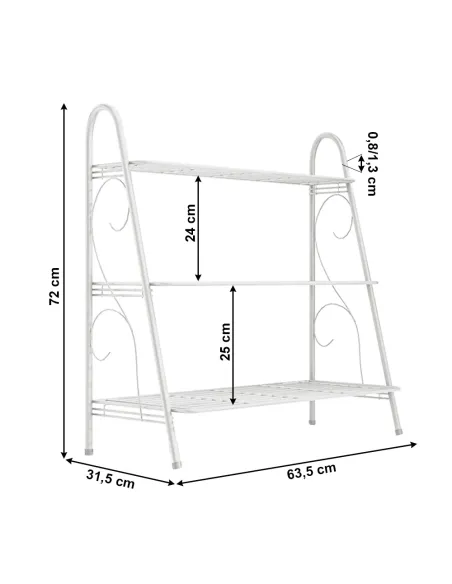 Raft, VERUMA, living/dormitor/birou, 63.5x31.5x72 cm, Metal, Alb | MobilaOK
