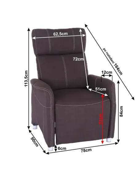 Fotoliu FOREST, living/dormitor, 78x90x113.5/84 cm, textil ciocolatiu | MobilaOK