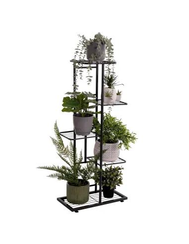 Suport pentru plante, BAMIR TIP 1, living/balcon/birou, 43x22x98 cm, Metal, gri închis | MobilaOK
