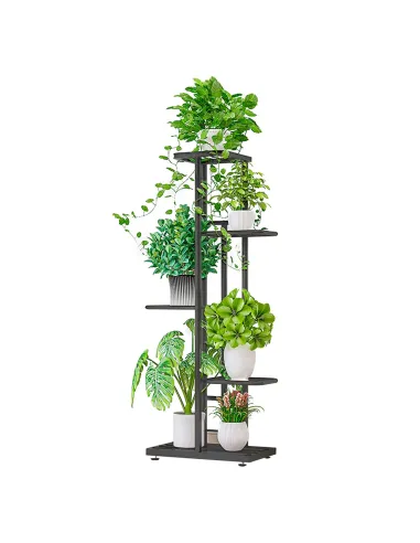 Suport pentru plante, BAMIR TIP 1, living/balcon/birou, 43x22x98 cm, Metal, gri închis | MobilaOK