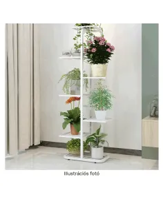 Suport pentru plante BAMIR TIP 2, balcon/living, 43x22x126 cm, Metal, alb | MobilaOK 2