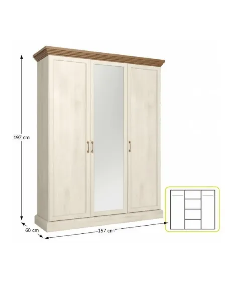 Set Dormitor ROYAL, Dulap 157x60x197cm, Pat 171x212cm, PAL Melaminat | MobilaOK