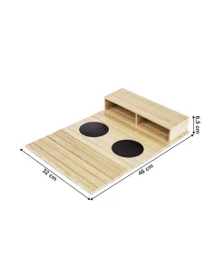 Organizator VISE, bambus natural, 46x32x6.5 cm, pentru living/dormitor | MobilaOK 2