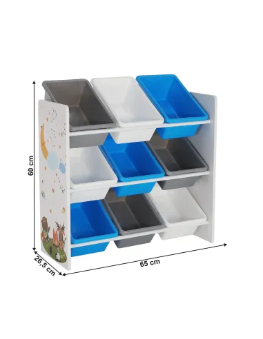 Organizator DARLING, raft jucării, dormitor copii, 65x26.5x60 cm, PAL melaminat | MobilaOK