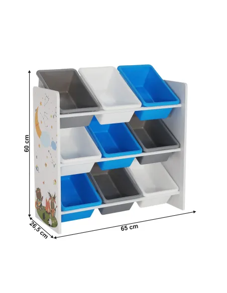 Organizator DARLING, raft jucării, dormitor copii, 65x26.5x60 cm, PAL melaminat | MobilaOK