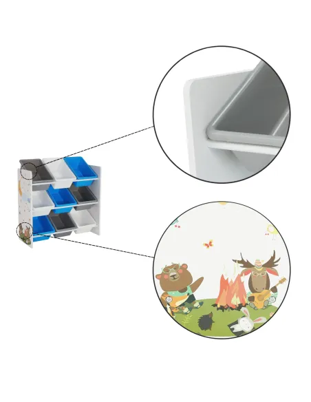 Organizator DARLING, raft jucării, dormitor copii, 65x26.5x60 cm, PAL melaminat | MobilaOK