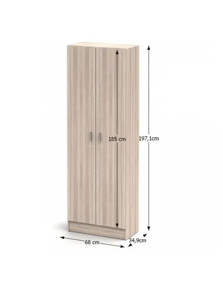 Dulap de pantofi MARINA, hol/dormitor, 68x197.1x34.9 cm, PAL stejar sonoma | MobilaOK