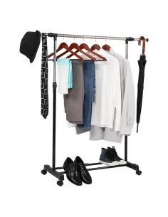 Cuier Mobil, HILAR, dormitor/hol, 80x43x85-150 cm, Metal/Plastic | MobilaOK