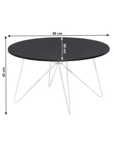 Măsuță cafea MIKEL NEW, living, 80x80x43 cm, MDF și metal | MobilaOK 2