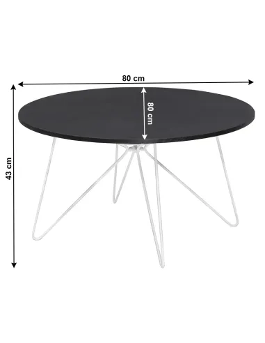 Măsuță cafea MIKEL NEW, living, 80x80x43 cm, MDF și metal | MobilaOK
