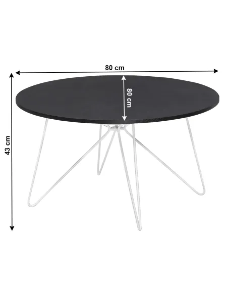 Măsuță cafea MIKEL NEW, living, 80x80x43 cm, MDF și metal | MobilaOK