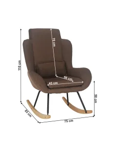 Fotoliu HARPER balansoar living, 75x110x83 cm, textil/lemn/metal | MobilaOK 2