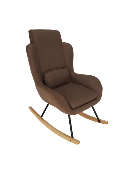 Fotoliu HARPER balansoar living, 75x110x83 cm, textil/lemn/metal | MobilaOK